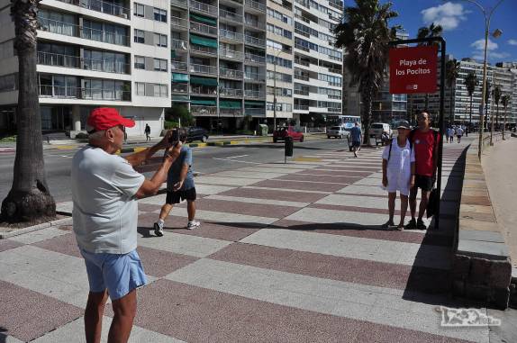 Registro do registro, na orla de Pocitos, em Montevideo, no Uruguai